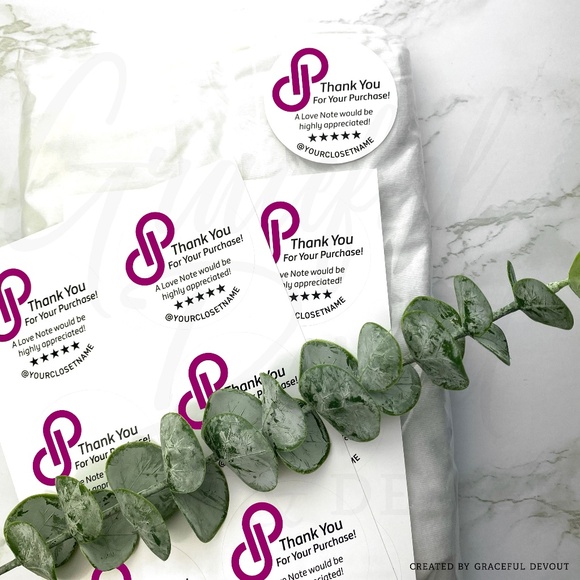 Poshmark -Thank You Round Sticker- 2" (inches) (48ct.) [GD38-48] - Picture 5 of 6